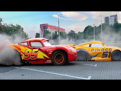 Lightning McQueen in Real Life Disney pixar Cars Twin Drift Dinoco