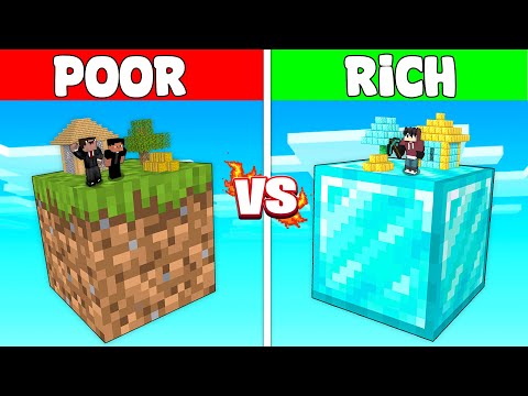 POOR vs RICH: ONEBLOCK SKYBLOCK BUILD CHALLENGE in Minecraft!