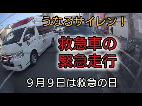 【ドラレコ】救急車の緊急走行　９月９日は救急の日　唸るサイレン！