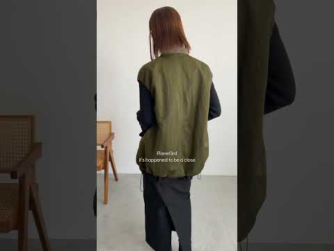 ナイロンツイルMA1ミディベスト　Khaki