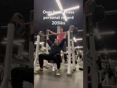 Overhead press personal record, 205lbs #overheadpress #personalrecord