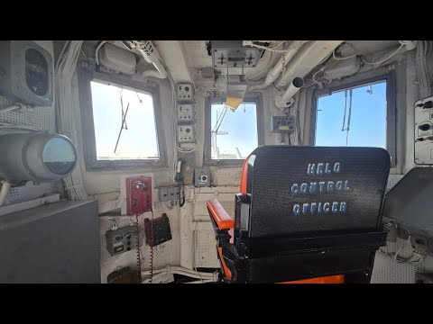 The Helicopter Control Booth on Battleship NJ: TOUR