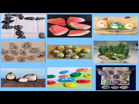 Как рисовать на камнях / draw on stones / Painting Stones / 9 decorative ideas with a stone