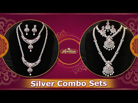 Silver Jewellery Combo Sets Collection | 1Gram Gold Jewellery | Ambica Fashion Jewellery