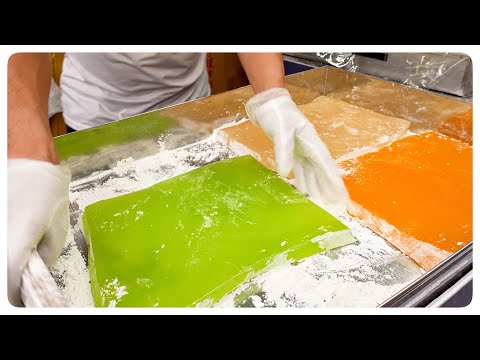 七彩繽紛的古早味涼糕/水果飴 / fruit cool cake making - Taiwanese Street Food