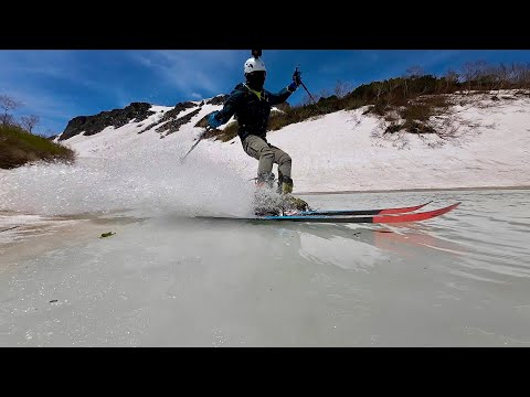 2023 大雪高原沼 三笠新道 春夏スキー バックカントリー　ポンドスキム　山スキー 【北海道雪山登山ガイド】  Ski Tour Hokkaido