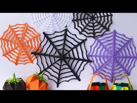 DIY Paper Spider Web For Halloween Decoration| How To Make Paper Spider Web| Halloween Crafts