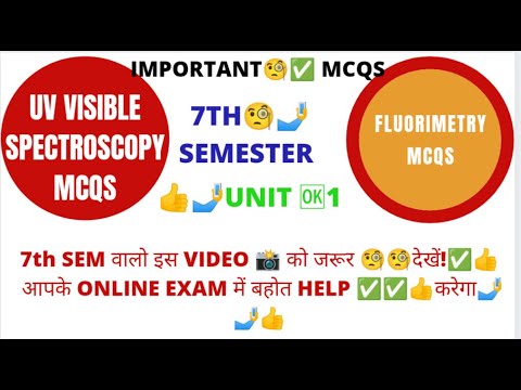 instrumental method of analysis 7th sem | unit 1 | UV Visible spectroscopy mcqs | Fluorimetry mcqs🧐🤳