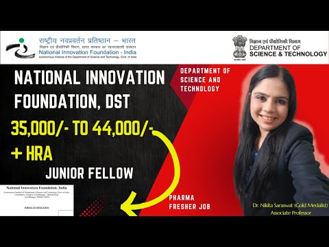 DST NIF Junior Fellow Recruitment for Pharma Freshers| 35k - 44k +HRA National Innovation Foundation