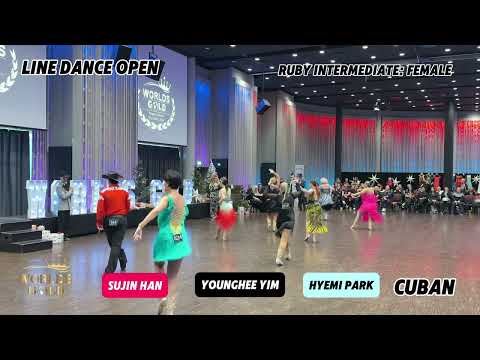 WORLDS GOLD 2024 | Line Dance Open | Ruby Intermediate:Female | Cuban #gold_linedance #뱍혜미 #임영희 #한수진