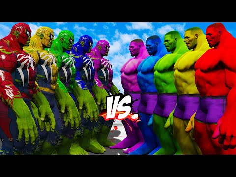 TEAM HULK 1003 COLOR VS TEAM SPIDER HULK COLOR - HULK BATTLE - EPIC SUPERHEROES WAR