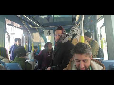 Jews and Arabs Coexistence on the light train in Jerusalem