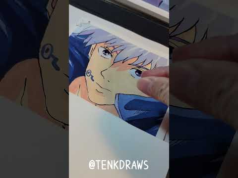 Drawing Inumaki Toge with gouache #jujutsukaisen #inumaki #drawing