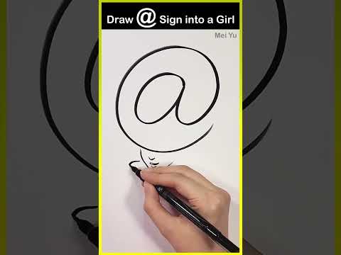 Draw @ Sign into a Girl Art Challenge #artshorts #meiyu #artchallenge