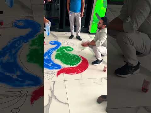 Rangoli preparations in Office diwali celebration | Haier Appliances | jai shree Ganesha #shorts