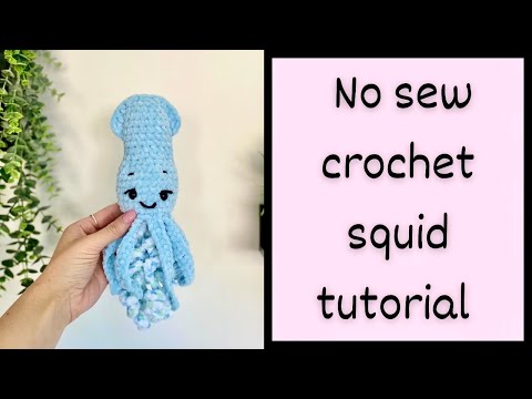 Easy crochet squid plushie/toy perfect for beginners✨ Step by step free amigurumi tutorial 🧶🪢