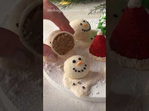 Melting Christmas Snowman Cake pops!! 🎄☃️❄️ #baking #christmas #cakepops #delicious #yummy #foodie