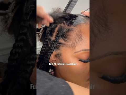 JUMBO KNOTLESS TUTORIAL 🔥🔥🔥🔥 #knotlessbraids #boxbraids #braids #braidstyles #edgestutorial