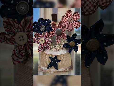 Trash to Treasure | Posey Pocket | Primitive Patriotic Decor | Up-cycle Tin Can | Easy Craft