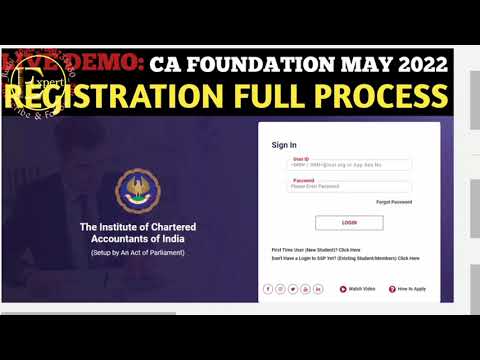 Live Demo : CA Foundation MAY 2022 Registration Full Process | How to Registration CA Foundation |