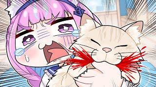 Minato Aqua was struggling with her joyful cat 【Komainu / Clip / Hololive】