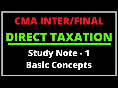 Direct Taxation | CMA Inter/Final | Paper 7 | Basic Concepts