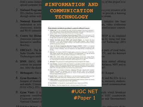 UGC NET Paper 1 | INFORMATION AND COMMUNICATION TECHNOLOGY | #shorts #ugcnet #paper1