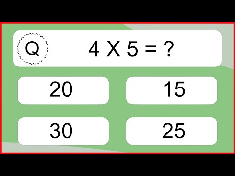 20 Multiplication Quiz Exercises for Kids