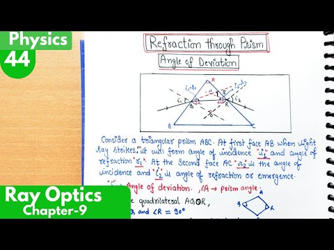 44) Refraction through prism| Angle of deviation| Ray optics and optical instruments class12 Physics