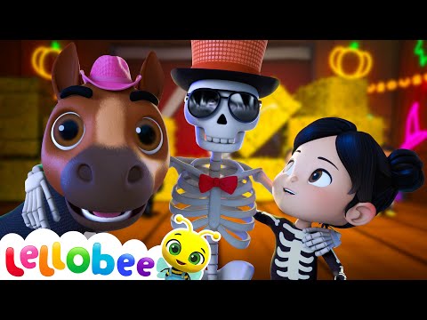 Meet Mr. Skeleton! Ella Learns About Bones! 💀🎃 | 🌻Lellobee City Farm - Kids Playhouse Song Mix