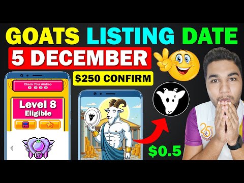 Goats Airdrop Listing Date Confirmed & Tomarket Level 8 User Big Airdrop Claim | Tomarket New Update