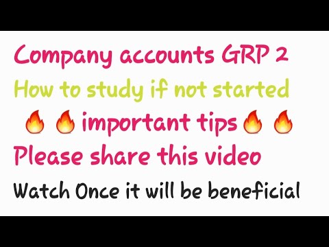 Company accounts important tips & topics