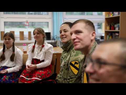 1st Cavalry Division visits Polish School in Wysoka