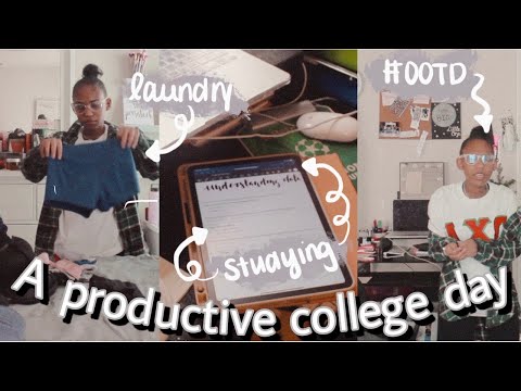 Productive College Day in my Life | laundry, studying, & random things #productivevlog