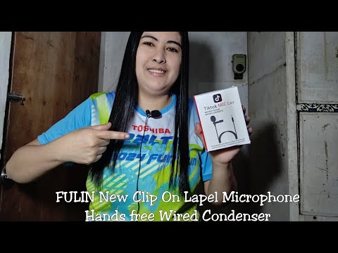 Unboxing FULIN New Clip On Lapel Microphone Hands free Wired Condenser