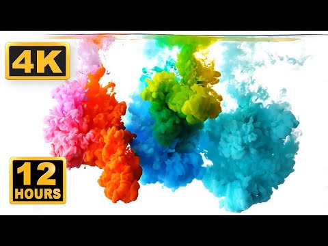 Abstract Liquid! 12 Hours 4K Satisfaying Fluid Video! Relaxing Music / Meditation Screensaver.