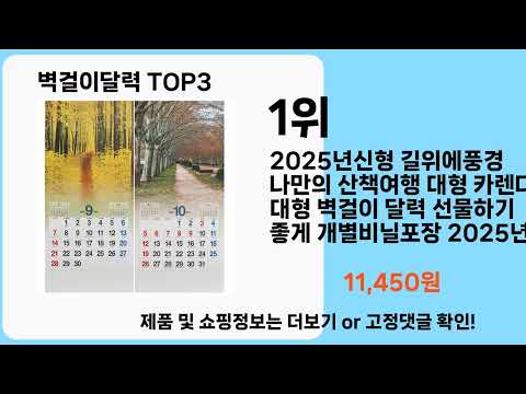 벽걸이달력   추천   BEST 3  올해 판매랭킹순위  3ㅣ추천템ㅣ생활 꿀템ㅣ