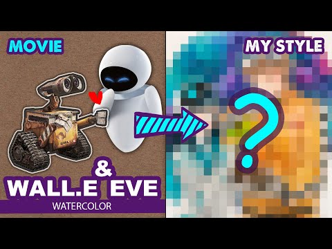 Drawing Wall-E and EVE - HUMAN VERSION! | Semi Realistic | Huta Chan