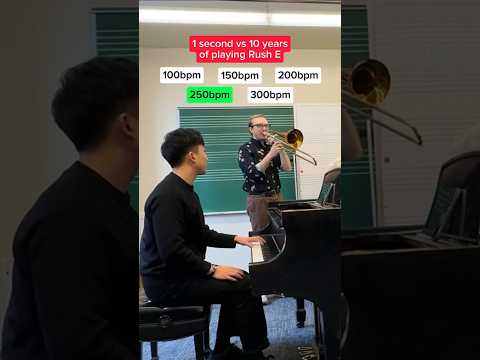 1 second VS 10 years playing Rush E #aylexthunder #newyork #rushe #piano #trombone #cello #recorder