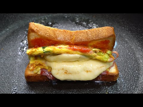 Korean Famous Street Toast :: Toast Recipe :: Street Food