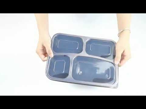 Disposable food take out packing 4 compartment food lunch