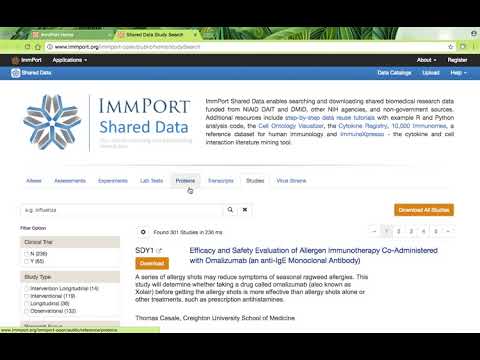 ImmPort Shared Data - Data Catalogs