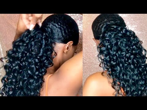 GLUELESS QUICKWEAVE EXTENDED PONYTAIL NO HEAT NO GLUE USING MODEL MODEL GARDENIA MASTERMIX HAIR