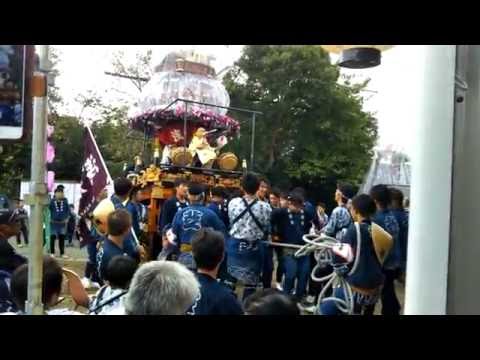 浅羽 芝 八幡神社 祭典　2016.10.8 浅栄社 手古舞 東栄社会所前