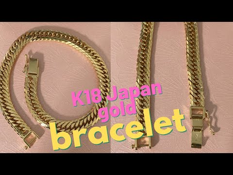 K18 japan gold M-cut bracelet M triple cut japan jewelry 2023 #183