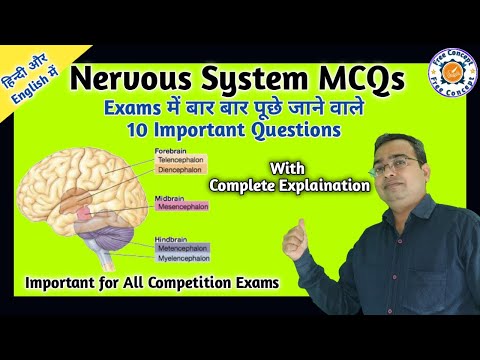 Nervous system MCQ | Nervous system in Hindi | Nervous system Anatomy and Physiology | Important MCQ