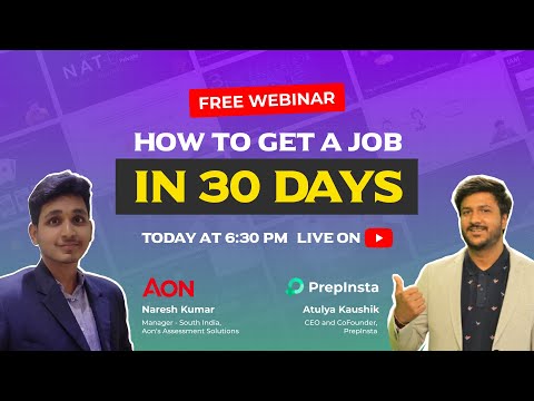 How to get a Job in 30 days? | PrepInsta X AON CoCubes