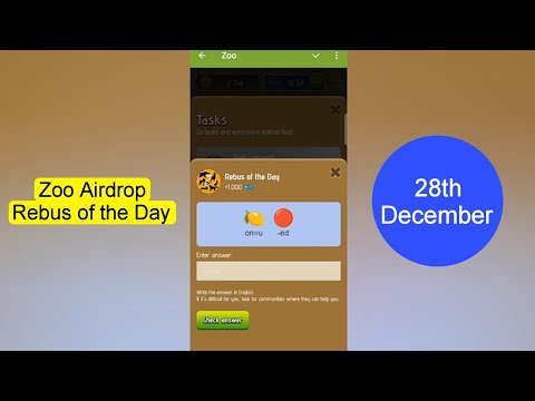 Zoo Rebus of the Day | Zoo Airdrop Rebus of the Day 28 December | Rebus of the Day Zoo