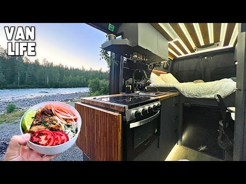 Van Camping In Alaska | Lemongrass Chicken by the River