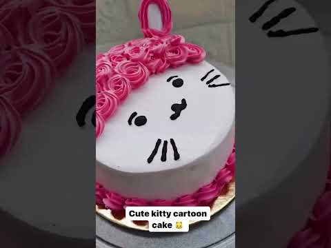 Cute kitty 🐱 cartoon cake #ytshorts #cake #cakeart #cartoon #kidscake #kids #cakelover